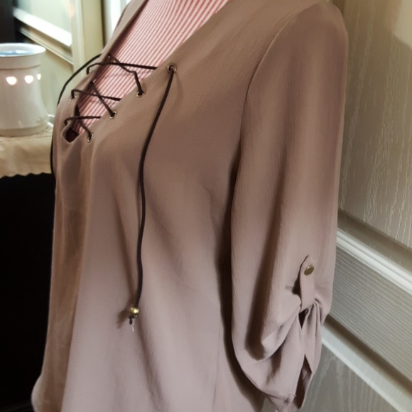 MNK Sexy Lace Up Blouse. Size Sm/Med. - Picture 3 of 8